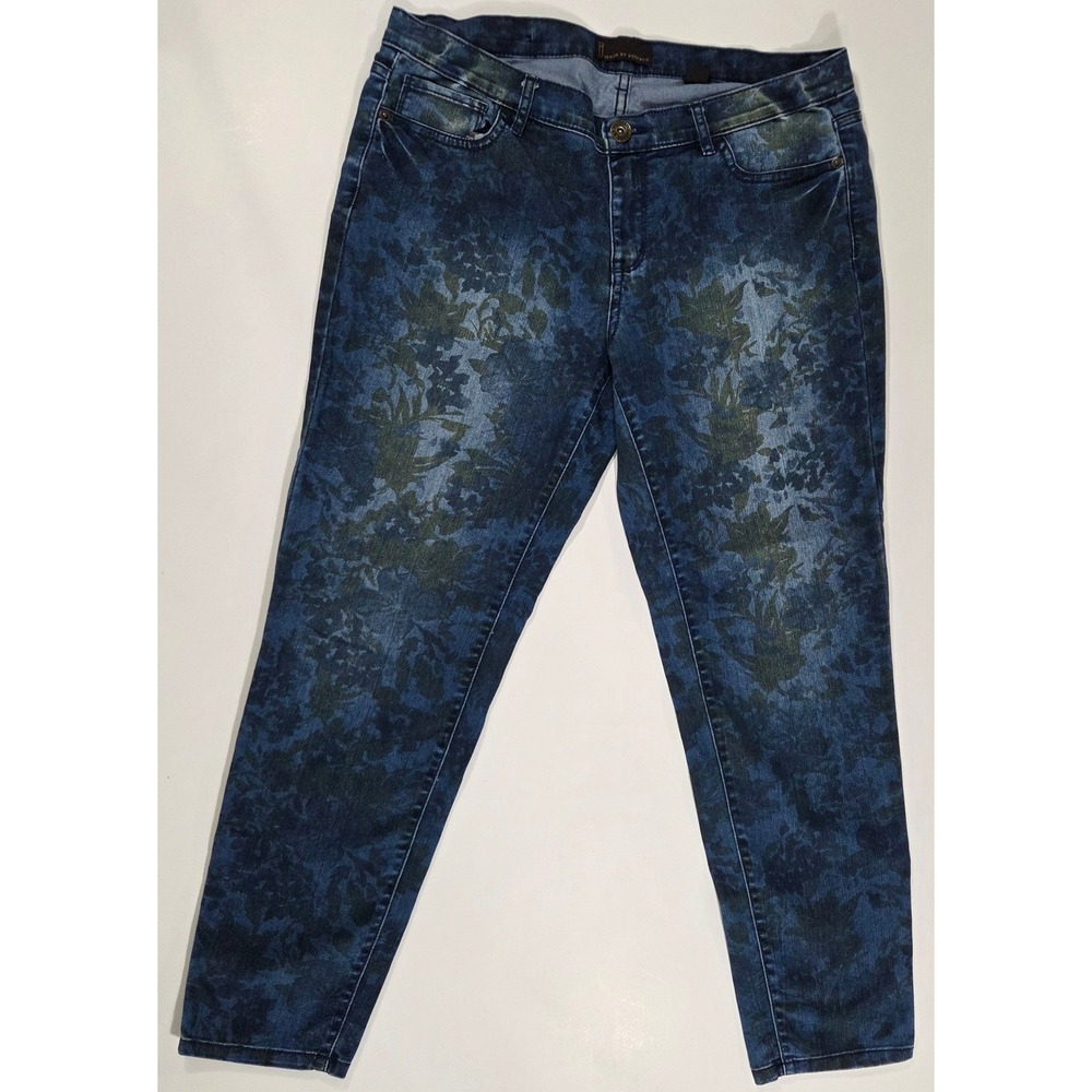 Buffalo David Bitton Raley Floral Print Jeans Womens 30 10 Blue Green Slim Denim